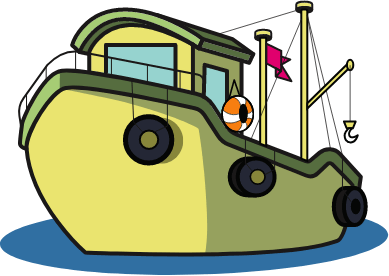 A boat travelling across a lake